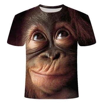 Módní Legrační Opice Příležitostné Letní Zvířecí Vzor Pánské T-Shirt Nové Harajuku Osobnosti Tričko Hip Hop 3D Tisk Krátký Rukáv Topy