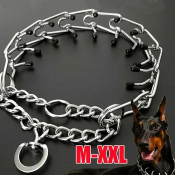 Pes Dusit Obojek Kovový Ocelový Řetěz Špice Pinch1 M-XXL Školení Pet Spike Bezpečnost