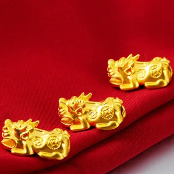 Imitace 999 Zlaté Barvy PIXIU Beads17mm Vietnamu Písek Zlaté Barvy Nevyblednou Pixiu Korálky DIY Štěstí, Náramek, Náhrdelník Příslušenství