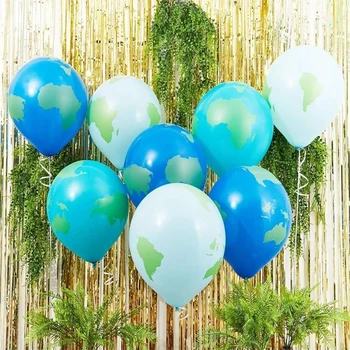 10ks 12inch Zemi Latex Balloon Modrá Mapa Téma Narozeninové Party Putování Vesmírné Planetě Svatební Výzdoba Den Země Balón Dodávky