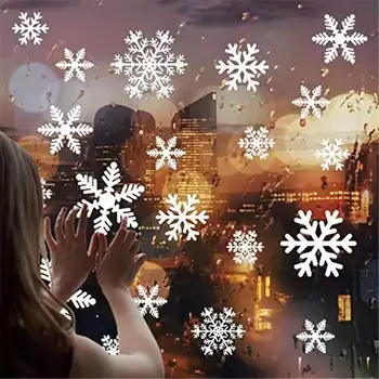 27pcs sněhové Vločky PVC Nálepka Vánoční Sněhová Vločka Ozdoby Domů Skla Děti, Samolepky na Zeď Vánoce Nový Rok Dekorace