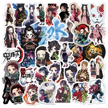 50ks/Set Anime Demon Slayer Graffiti, Nálepky na Notebook, Úschovna jízdních Kol, Auto Skateboard Počítač Vodotěsné Obtisk Hračky