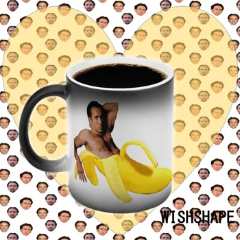 Nicolas Cage Hrnek Banán Meme Vtipné Cestovní Hrnek Změní Barvu Levné Vintage Porcelánové Šálky