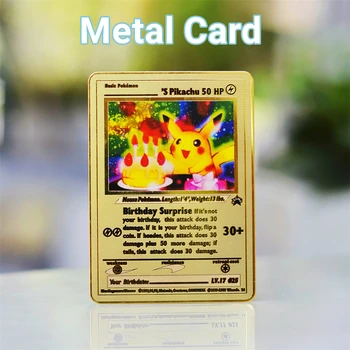 Pokémon Kovové Karty, Kovové Pokemon Dopisy Vmax Charizard Mewtwo Pikachu Pokimon Zlaté Karty Anime Skutečné Žehlička Dopis, Děti, Hračky