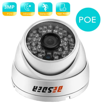 BESDER 3MPX H. 265 POE 48V 1080P Kamera Bezpečnostní Venkovní Noční Vidění CCTV IP Kamera P2P Pohybu Alarm Speed Dome Kamery CCTV