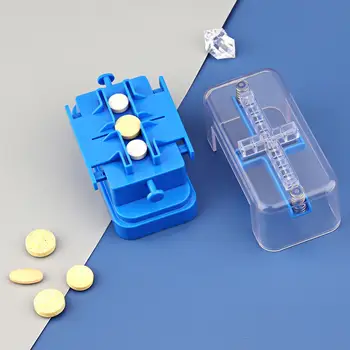 Čtvrtletí Medicína Pilulka Řezačka Box Přenosný Lék Box Mlýnek Medicína Pilulka Splitter Držák Tablet Splitter Cutter Pro Kulaté Tablety