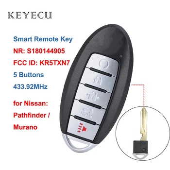 Keyecu S180144905 Smart Remote Key Fob 5 Tlačítek 433,92 MHz 4A pro Nissan Pathfinder Murano 2019 2020 FCC ID: KR5TXN7