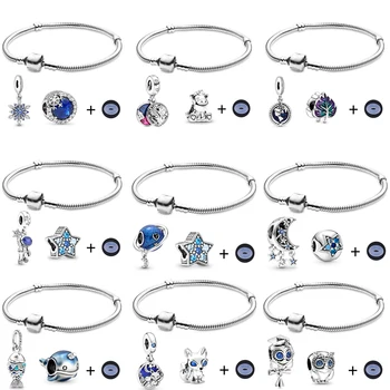 Více Stylů Kouzlo Náramky Pro Ženy Astronaut Blue Style DIY Crystal Přívěsek Korálky Značky Náramky Šperky Droppshiping