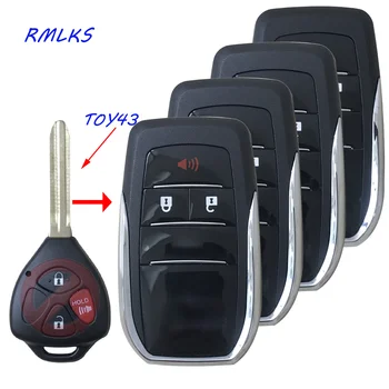 2/3/4 Tlačítka Aktualizováno Flip Vzdálené Klíčové Pouzdro Pro Toyota Avlon Korunu Corolla, RAV4 Camry Reiz Prado Yaris Klíč Shell Toy43