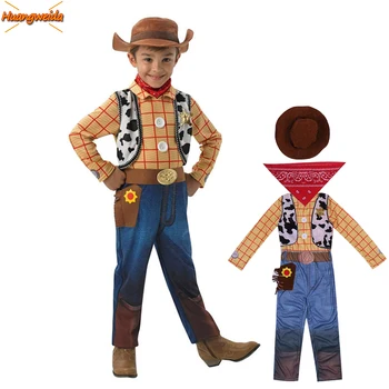 Woody Cosplay Kostýmy Děti Buzz Rakeťák Kostýmy Pro Děti Na Maškarní, Halloween Woody Roli Hrát Kovboj Kostým Kombinézy Klobouk