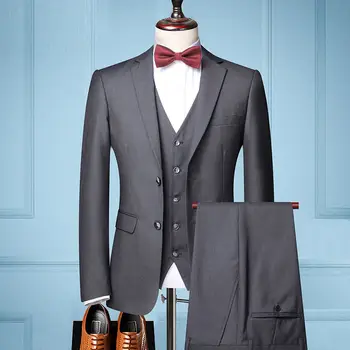 Nový S-7XL (Sako + Vesta + Kalhoty) Pánské Oblek Módní Obchodní italský Styl Gentleman Ležérní Svatební Šaty Formální 3-dílná Sada
