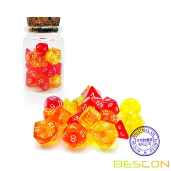 Bescon Mini Kostky Gem Nastavit 21pcs -21 Gem Mini Polyhedral Kostky, 3 barvy v Kompletní Sadě 7, Miniaturní Kostky 10MM Velikost