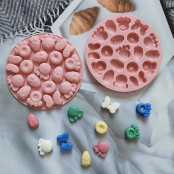 Silikonové Mini Ovocný Donut Maker 3D DIY Pečení Pečivo Cookie, Čokoládové Formy Muffin Dort Forma Dezert Ručně vyráběné kuchyně Zdobení