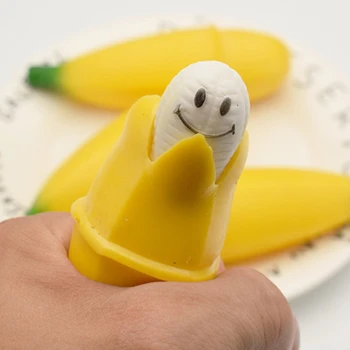 Realistické Banán Squeeze Míč Interaktivní Panenky Novinka Žert Hračka Úzkost Úlevu Míč ke Klidu Soustředit PŘIDAT Ruku Terapie