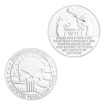 Spojené Státy v boji proti Terorismu Síla Suvenýr Stříbrné Pozlacené Mince Punisher Zla Pamětní Mince, pamětní Mince