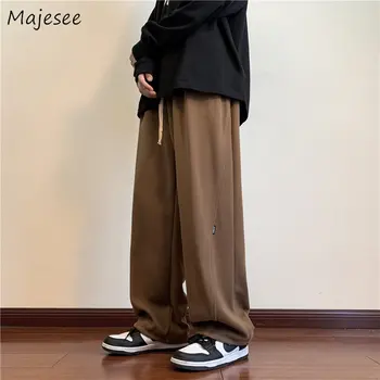 Široké Nohy Kalhoty Pánské Fleece High Street, American Vintage Joggers Oversize Pevných Hezký Stylové Harajuku Kalhoty Oblečení Pro Volný Čas