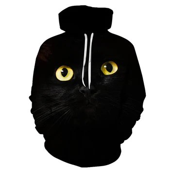 Kočka Černá mikina módní hot prodej ležérní barevné Roztomilé all-zápas styl