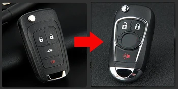 4 Tlačítka Upravené Flip Skládací Dálkový Klíč Shell Pouzdro Pro Buick Nový Regal Fob Klíč Kryt (2016 Nový Styl!)