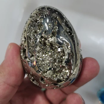350g Přírodní krásné chalcopyrite quartz crystal vejce leštění kamene léčivé přírodní kámen a minerály, 1ks