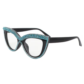 Drahokamu brýle Anti modré brýle Cat eye rám diamond brýle ženy módní brýle blue ray blokování Proti únavě
