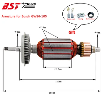 Rotor/Kotvy Vhodné Pro BOSCH GWS6-100 úhlová Bruska AC220V-240V