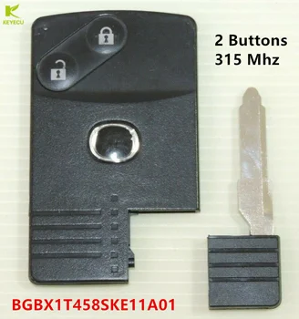 KEYECU Originální OEM Smart Card Dálkový Klíč se 2 Tlačítky 315MHz 4D63 pro MAZDA CX7 CX9 20072008 2009 BGBX1T458SKE11A01 Vložte Čepel