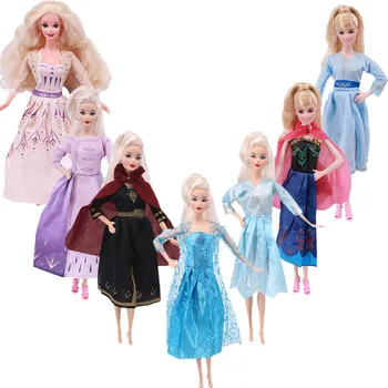 1 ks Barbie Doll Oblečení Dsiney Elsa Princezna Šaty Karikatura Sukně Pro Panenku Barbie Neformální Denní Nošení Dvojčat Oblečení holčičí Hračky
