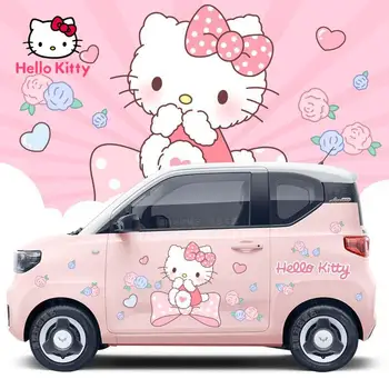 Hello Kitty Auto Samolepka Auto Hlavy Tělo Nálepka Cartoon Dekorace Luk ve tvaru Srdce Květ Tvaru Roztomilé Růžové Osobnosti Tisk