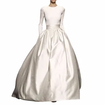 Nádherné Nabubřelý Taft Plesové Šaty Vintage Vysokým Pasem Sukně Pro Ženy Na Formální Večírek S Pocket Floor Délka Sukně