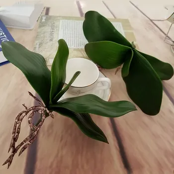 Umělá Rostlina, List, Skutečný Dotek Phalaenopsis Orchidej Plastový Falešné Listy Rostlin Zelené Listy Dekorativní Zelená Rostlina Simulace List
