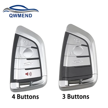 QWMEND pro BMW Klíč Shell 3/4 Tlačítka Náhradní Klíče od Auta Shell Pouzdro pro BMW X5 F15 X6 X6 F16 G30 Řady 7 G11 X1 F48 F39