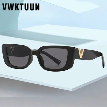 VWKTUUN sluneční Brýle, Ženy Značky Designer Vintage Obdélník, Sluneční brýle, Malý Rám Dámy Želé Brýle Se zlatými Kovovými Panty