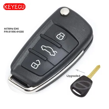 Keyecu Inovované Skládací Klíč Dálkového Fob 447MHz ID46 pro Kia A Hyundai P/N: 81996-4H200