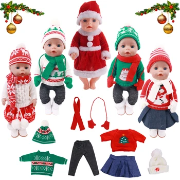 Vánoční Panenka Oblečení Zimní Plyšové Šaty Teplé Oblečení Vhodné 43 cm Reborn Baby Doll,18Inch Americká Dívka Panenku,Naše Generace,ruština