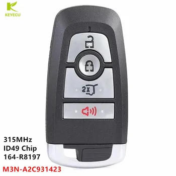 KEYECU Aftermarket Smart Remote Key FOB 4 Tlačítko 315Mhz ID49 Čip pro Ford Expedice Explorer letech 2018-2021 M3N-A2C931423 164-R8197
