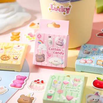 Kreslený Roztomilý Zajíček Anime Cotton Candy Série Malých Vzor Uzavření Samolepky Příručka Notebooku Dekorace Estetické Nálepka Box