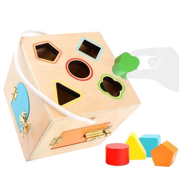 Montessori Zámek Box Toy Paměti Desková Hra Puzzle, Hračky pro Předškolní Děti Raného Vzdělávání
