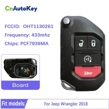 CN086026 Jeep Wrangler 2018 Originální Flip Vzdálené Inteligentní Auto Klíč 4 Tlačítka Auto Start 433 MHz PCF 7939M Transpondér 68416784AA-001