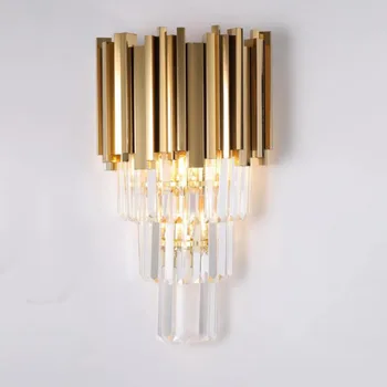Moderní nástěnná svítidla Luxusní křišťálová nástěnná lampa AC110V 240v lesk cristal obývací pokoj, ložnice osvětlení zlata nástěnné svítidlo