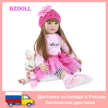 60 cm Silikonové Reborn Baby Doll Hračky Realistické Vinyl Princezna Batole Bebe Dítě Dárek k Narozeninám Dívka Děti Boneca Brinquedo