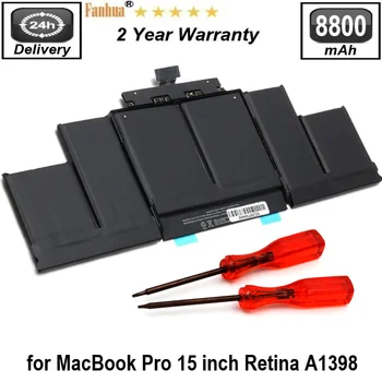 A1494 Notebook Náhradní Baterie pro MacBook Pro 15 inch Retina A1398 (Late 2013 A Mid 2014);fit Sítnice ME293 ME294 11.26 V 95Wh