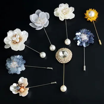 Vintage Včelí Drahokamu Pearl Květina Crystal Brože Luxusní Šperky Jehly Svetr Svetr Klopě Kolíky Šátek Spony Příslušenství