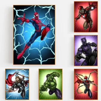 DIY Disney Diamond Kreslení Marvel Superhrdiny Avengers Spiderman Black Panther Hulk Diamond Výšivky Cross Stitch Kit Home Decor