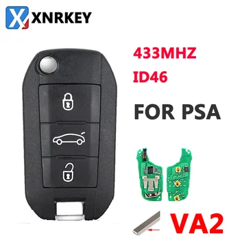 XNRKEY 3 Tlačítko, Dálkové Ovládání Flip Smart Auto Klíče Pro Peugeot Citroën Va2 Blade 433Mhz ID46 Vzdálené Klíče od Auta