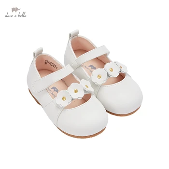 DB1220629 Dave Bella jarní módní baby dívky květinové nášivky kožené boty roztomilé děti dívky boty značky