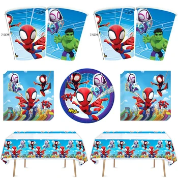 61pcs/spousta Spider-Gwen Spiderman Téma Happy Birthday Party Talíře, Šálky, Ubrusy, Ubrousky Miminko Vyzdobit Nádobí Sada