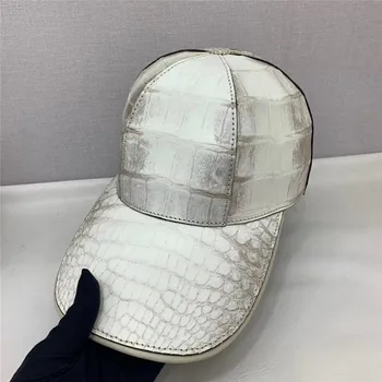 Autentické Skutečné Pravé Krokodýlí Kůže Muži Ležérní Elegantní kšiltovka Pravé Aligátoří Kůže Mužské Nastavitelný Hip-hop Snapback Hat
