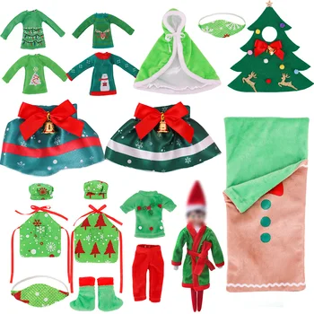 Kawaii Elf Na Polici Vánoční Doplňky Zelené Série Spací Pytel, Pyžamo, Šaty, Hračky, Děti, Dárek K Narozeninám
